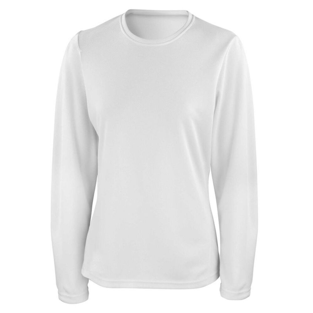 Spiro Women's Sports Quick-Dry Long Sleeve Performance T-Shirt / White